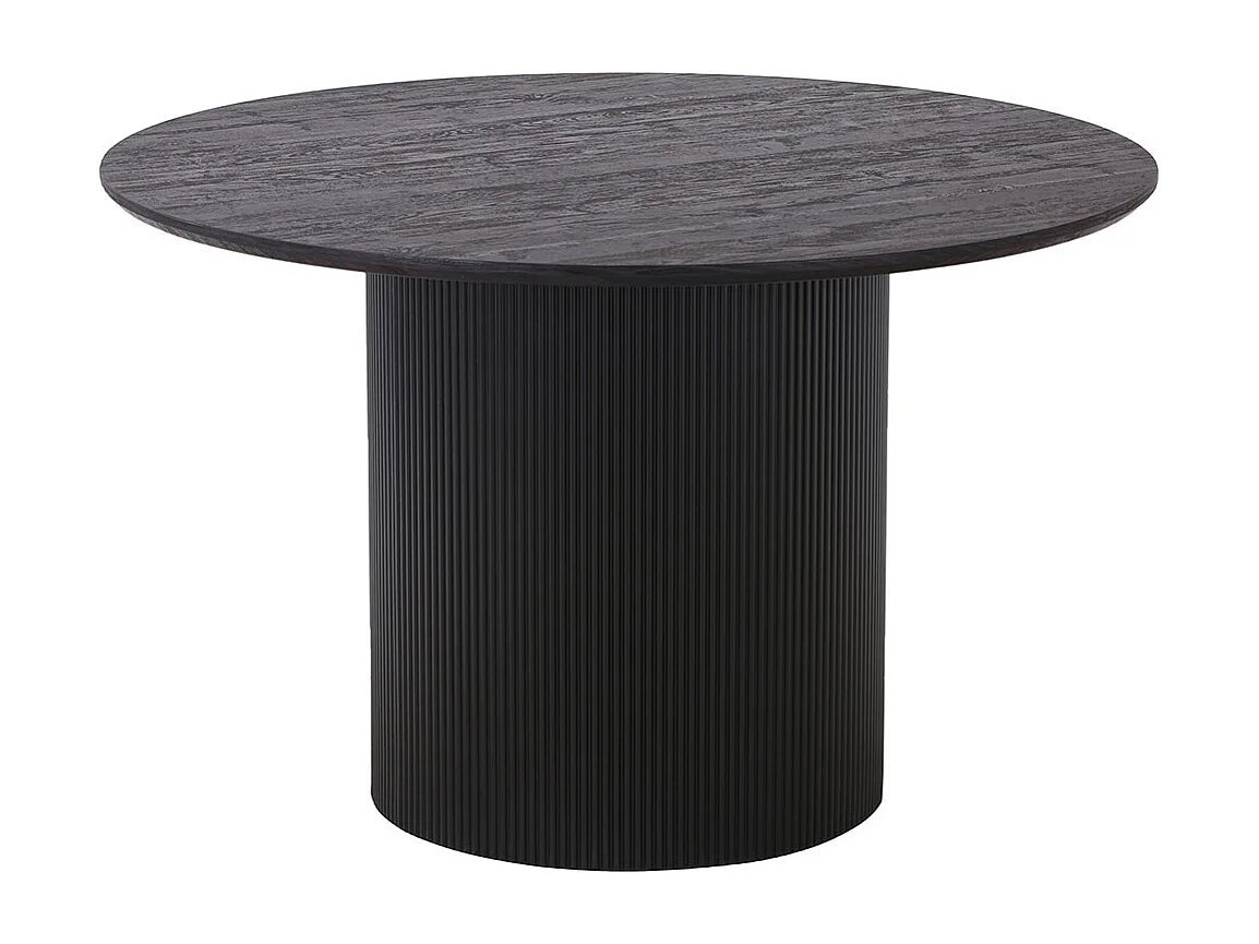 Boavista ensemble pour salle à manger table de salle à manger Ø120cm marron foncé et 4 Amorim chaise offwhite.