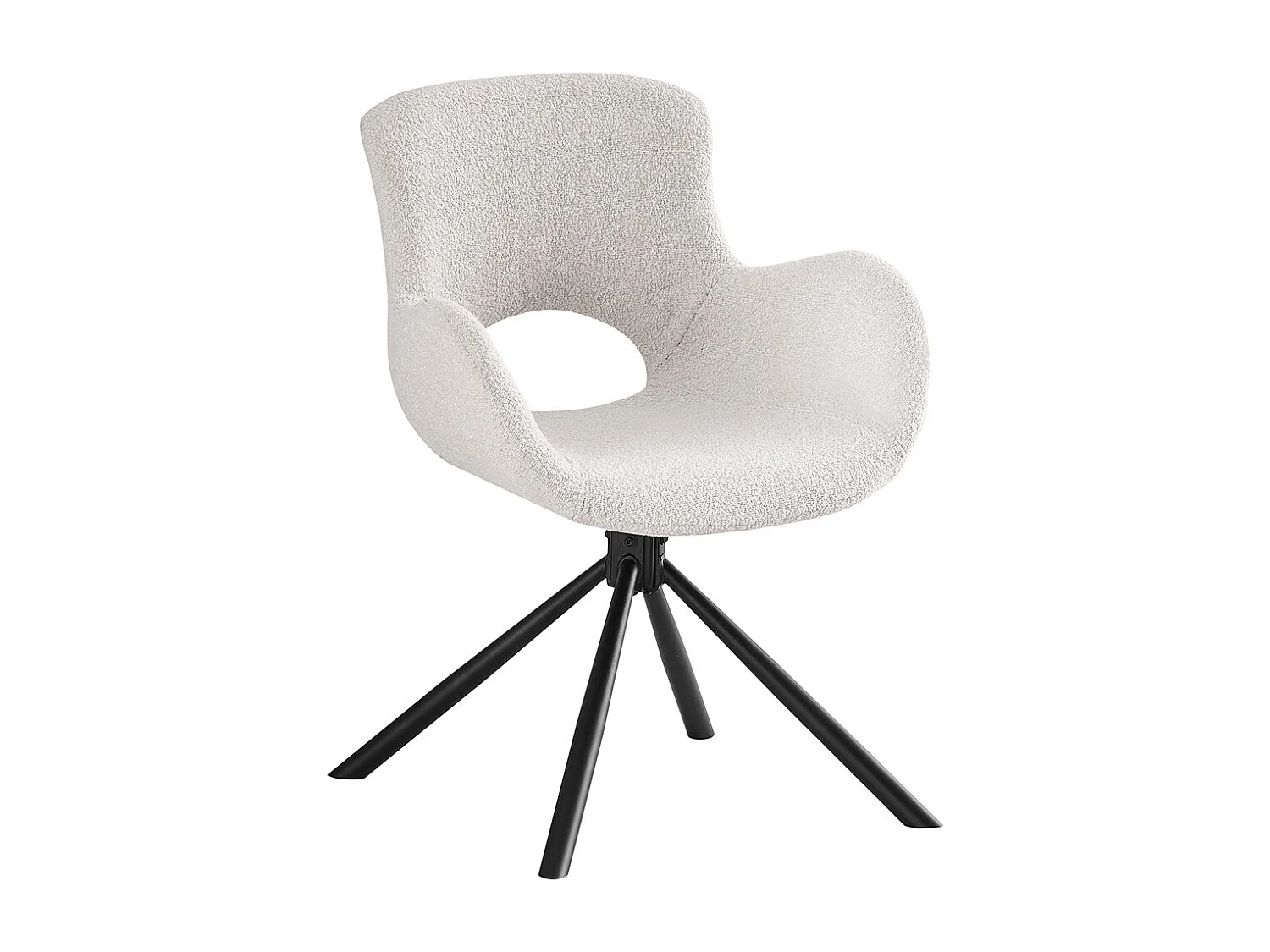 Boavista ensemble pour salle à manger table de salle à manger Ø120cm marron foncé et 4 Amorim chaise offwhite.