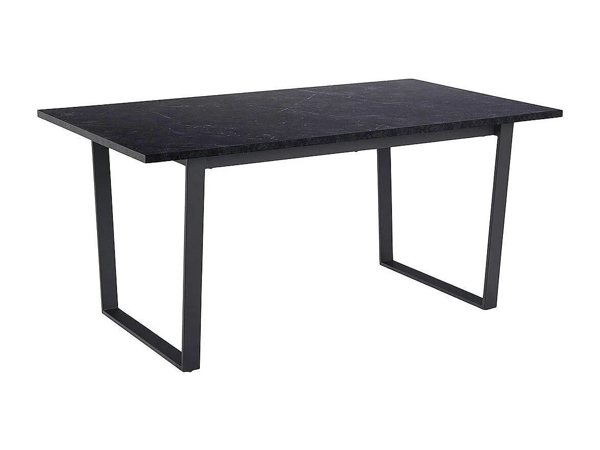 Tilst ensemble pour salle à manger table à manger impression marbre noir 90x160 4 chaises velours beige.