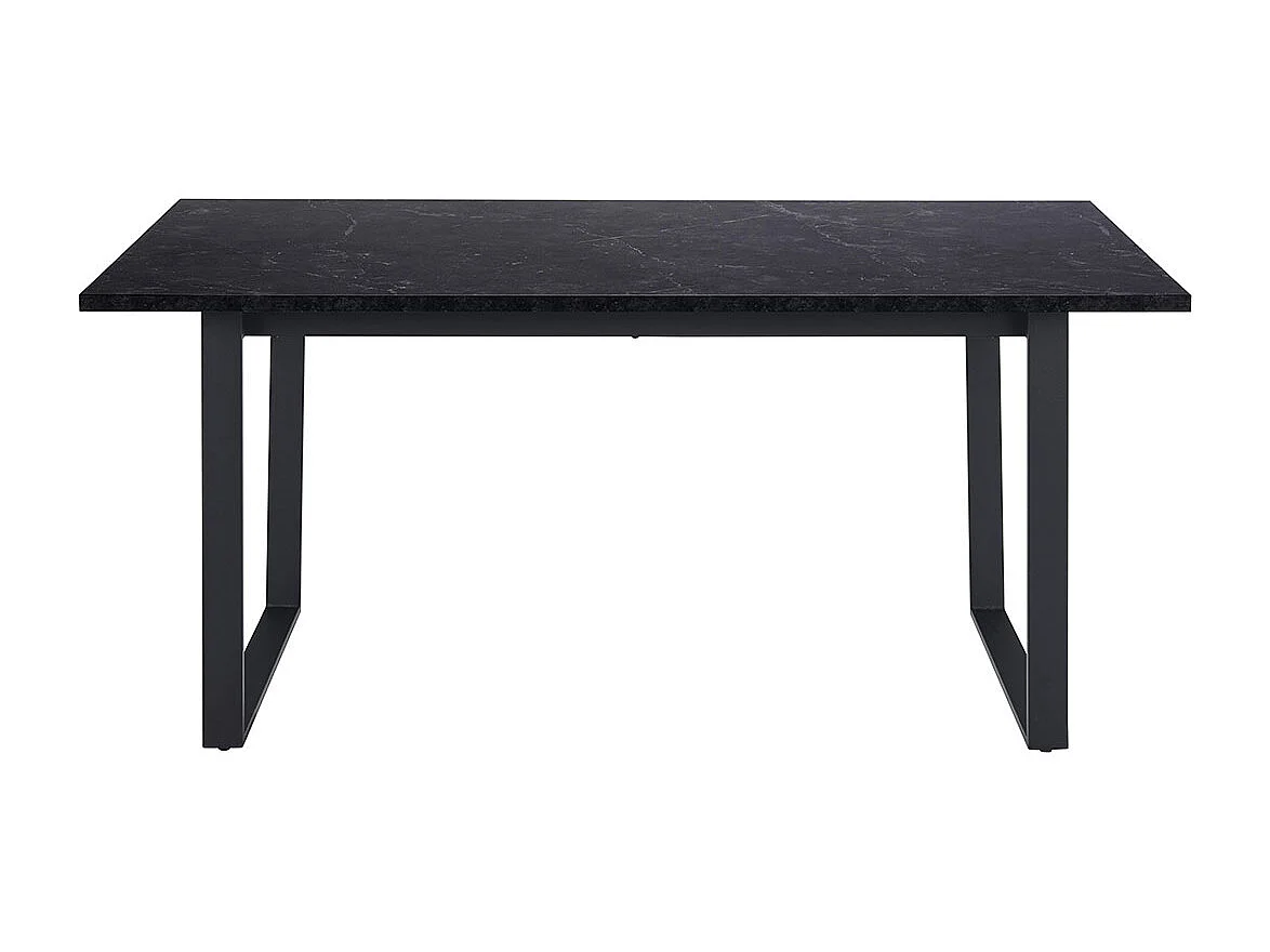 Tilst ensemble pour salle à manger table à manger impression marbre noir 90x160 4 chaises velours beige.