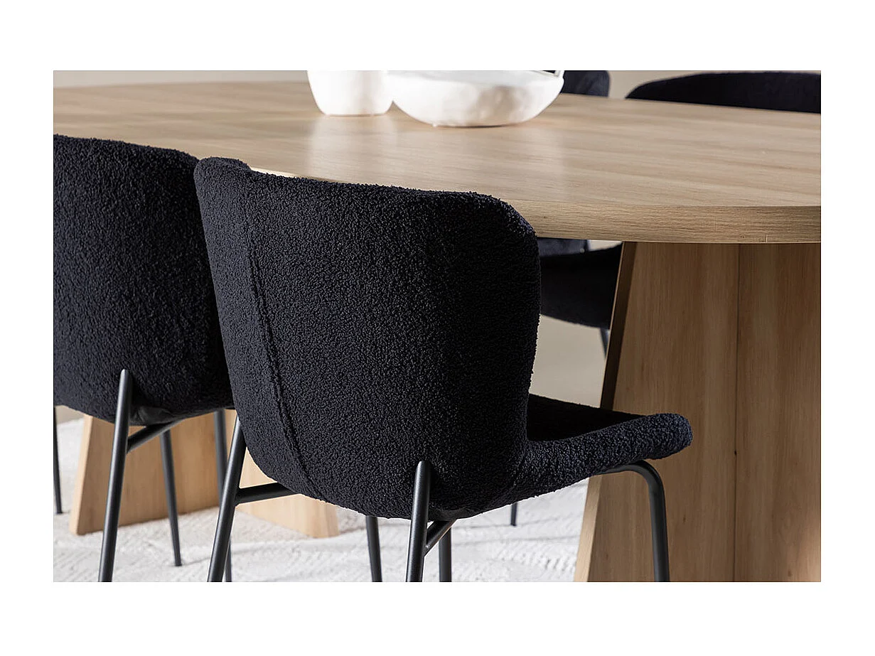 Bootcut ensemble pour salle à manger table 115x230cm et 6 chaises teddy naturel.