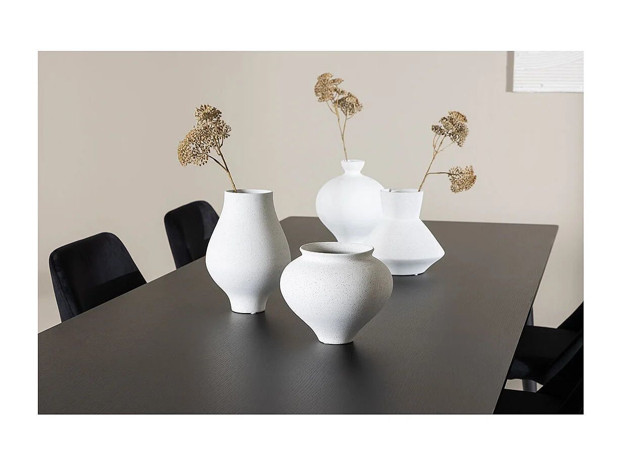 Ellis ensemble pour salle à manger table 85x230cm et 6 chaises velours noir.