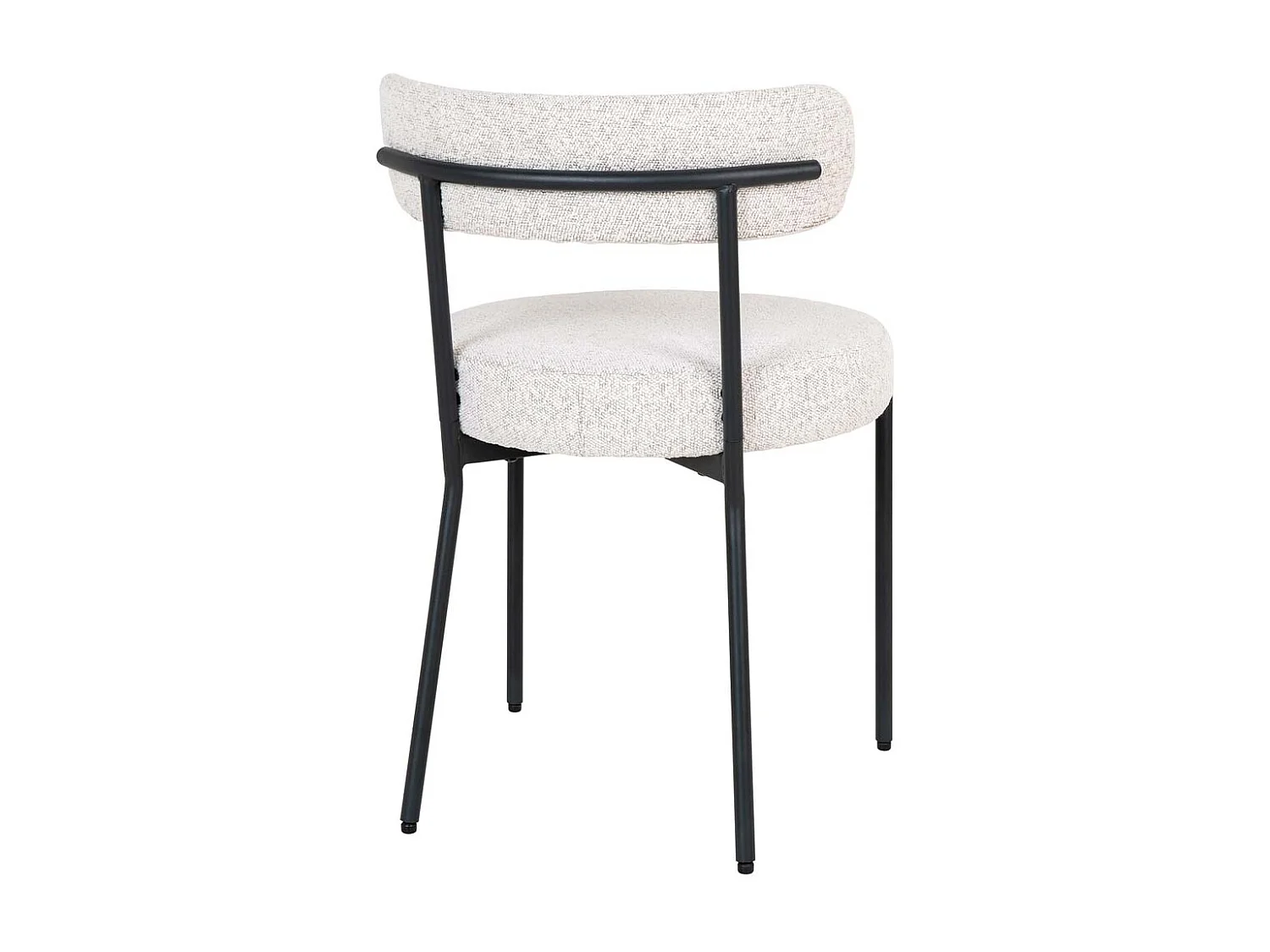 Kyoto ensemble pour salle à manger table 100x210cm nature, 6 chaises bouclé blanc.