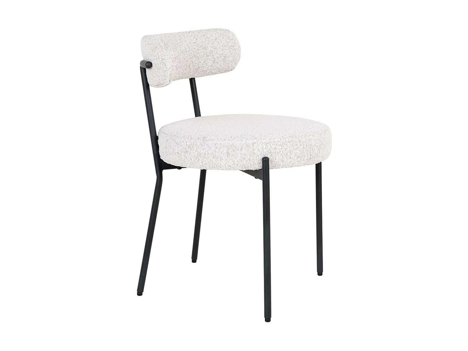 Kyoto ensemble pour salle à manger table 100x210cm nature, 6 chaises bouclé blanc.