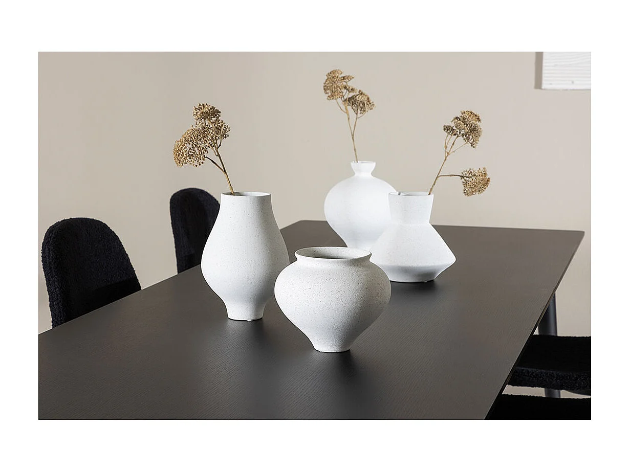 Ellis Essgruppe Tisch 85x230cm und 6 Teddy Stühle schwarz.