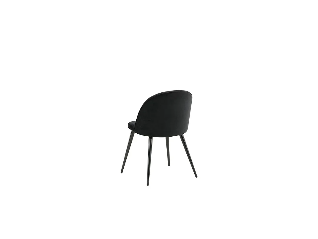 Oslo Essgruppe Esstisch 100x220cm schwarz und 6 Skagen Stuhl velour schwarz.