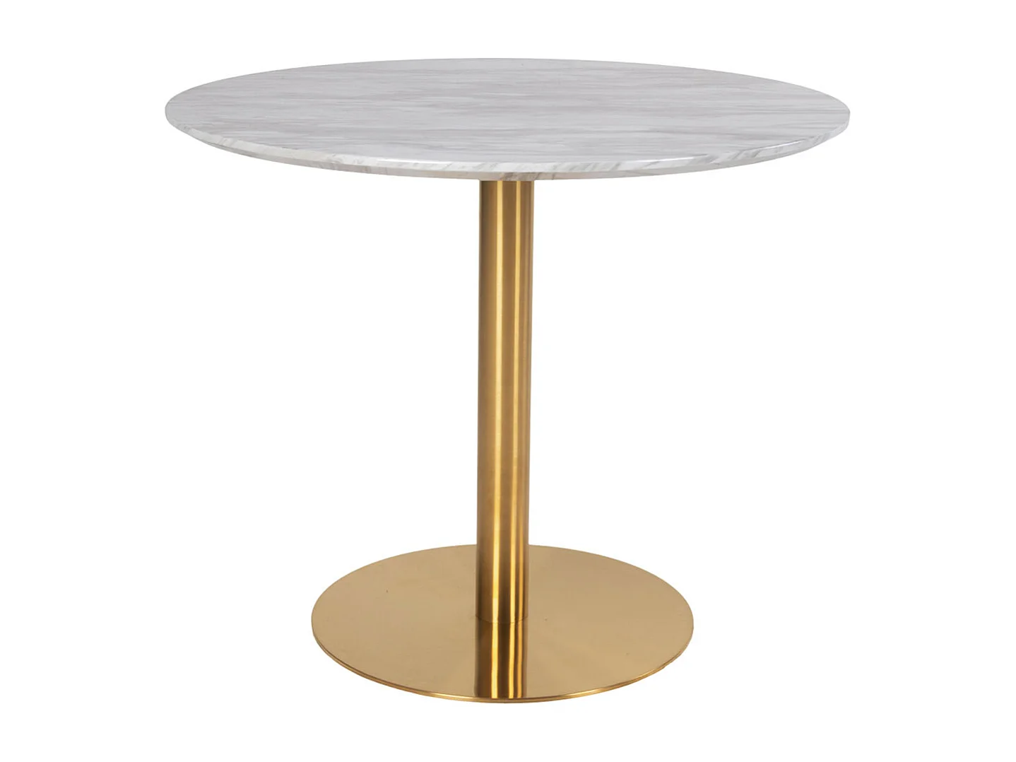 Bolzano ensemble pour salle à manger table de salle à manger Ø90cm Blanc et 4 Geneve chaise gris.