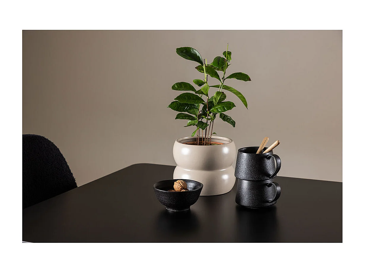 Polar ensemble pour salle à manger table 75x75cm et 2 chaises teddy noir.