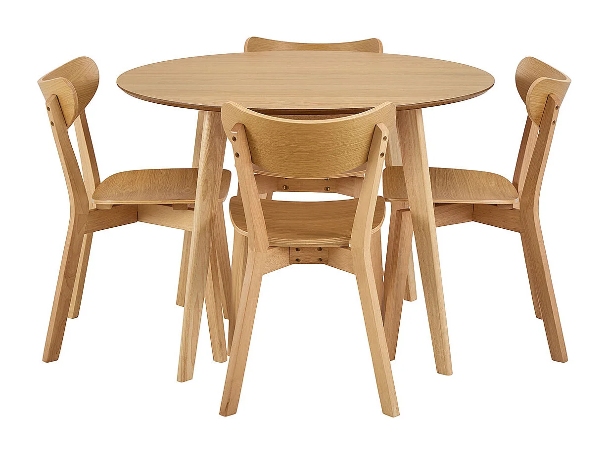 Roxby ensemble pour salle à manger table et 4 chaises naturel, chêne.