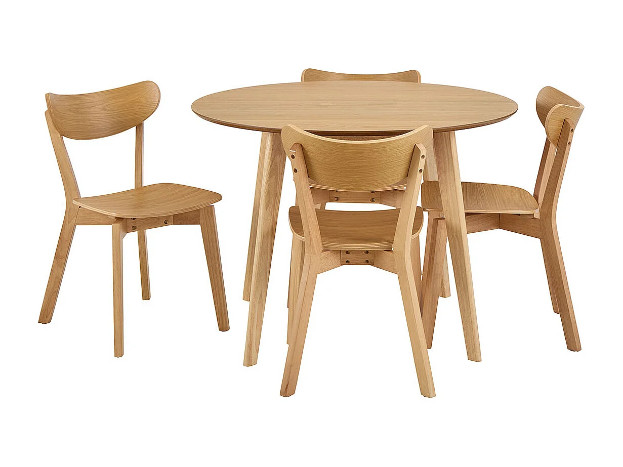 Roxby ensemble pour salle à manger table et 4 chaises naturel, chêne.