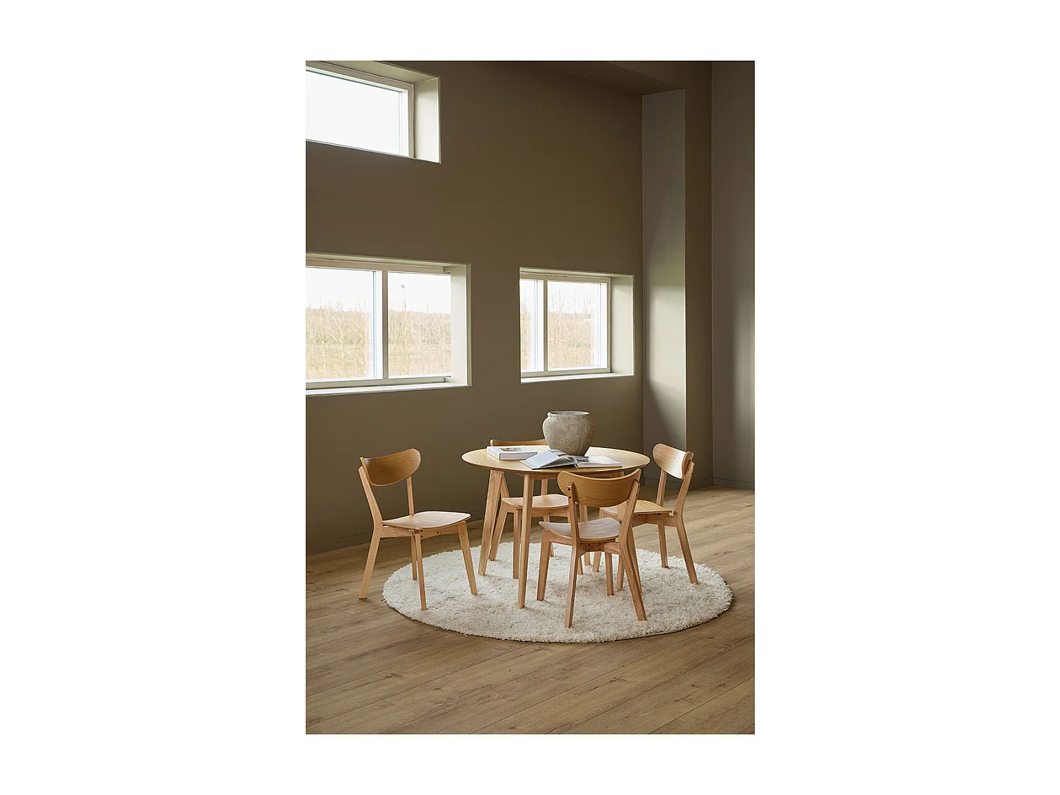 Roxby ensemble pour salle à manger table et 4 chaises naturel, chêne.