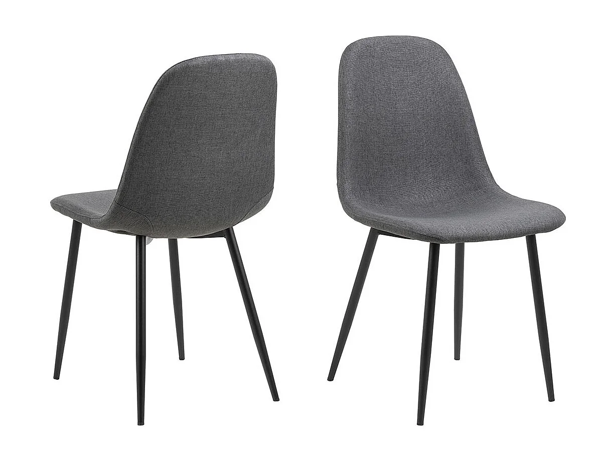 Wilma ensemble pour salle à manger table et 4 chaises blanc, gris foncé.