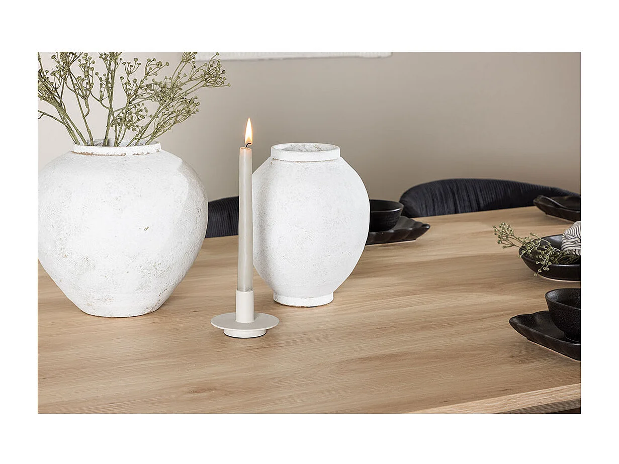 Olivia ensemble pour salle à manger table 100x210cm et 6 chaises velours avec accoudoirs naturel.