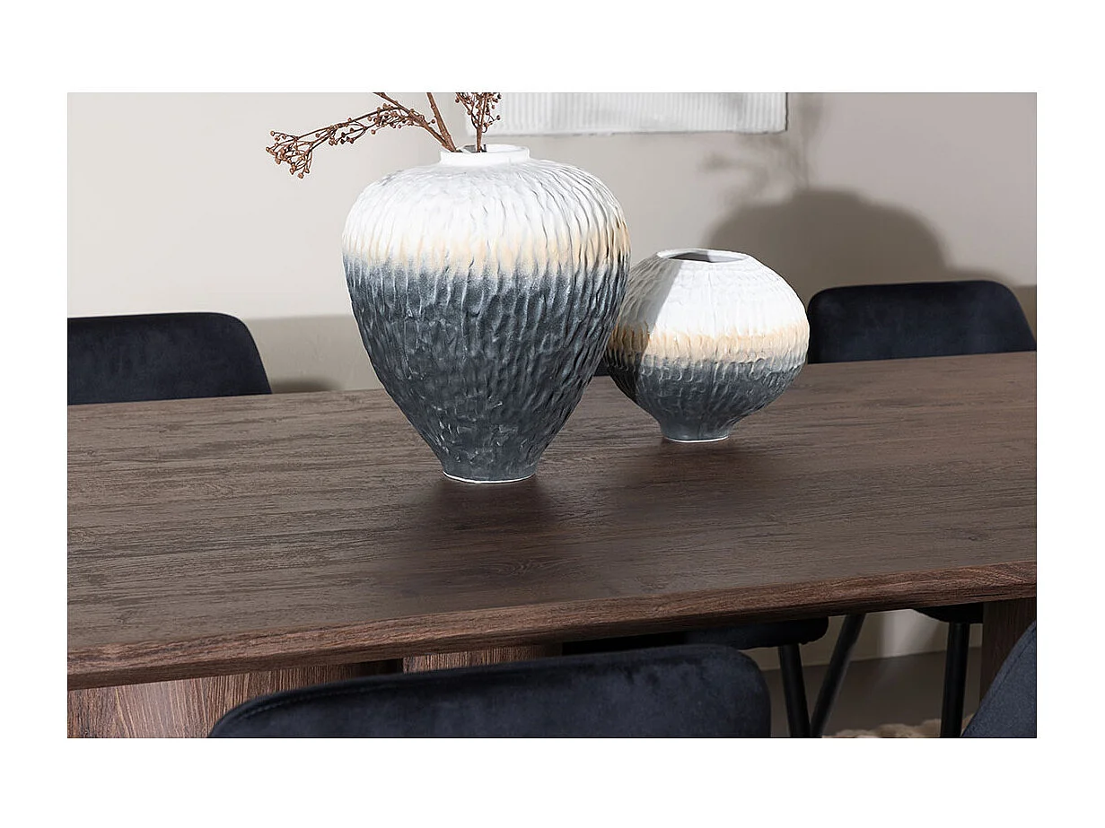 Olivia ensemble pour salle à manger table 100x210cm et 6 chaises velours mocca.