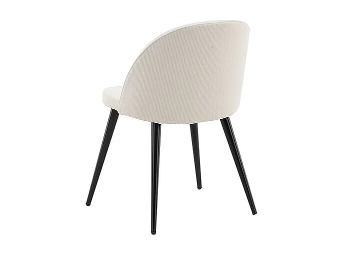 Carry ensemble pour salle à manger table Ø110cm, 4 chaises velours côtelé beige.