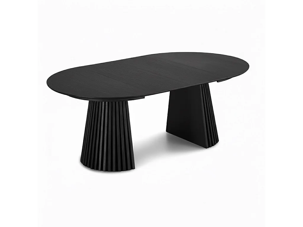 Tokyo ensemble de table à manger table à manger noir, 6 chaises en velours noir.