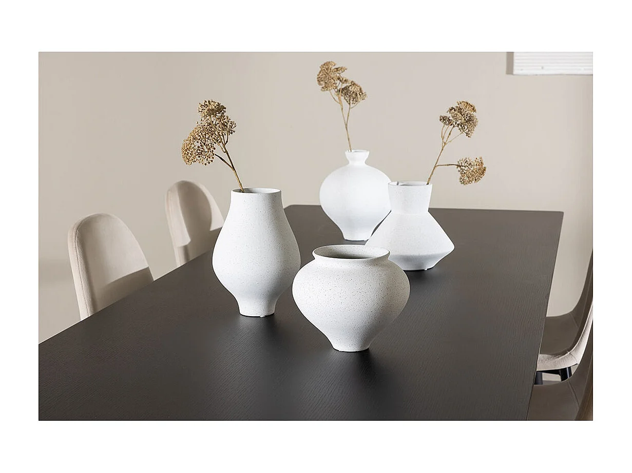 Ellis ensemble pour salle à manger table 85x230cm et 6 chaises velours noir.