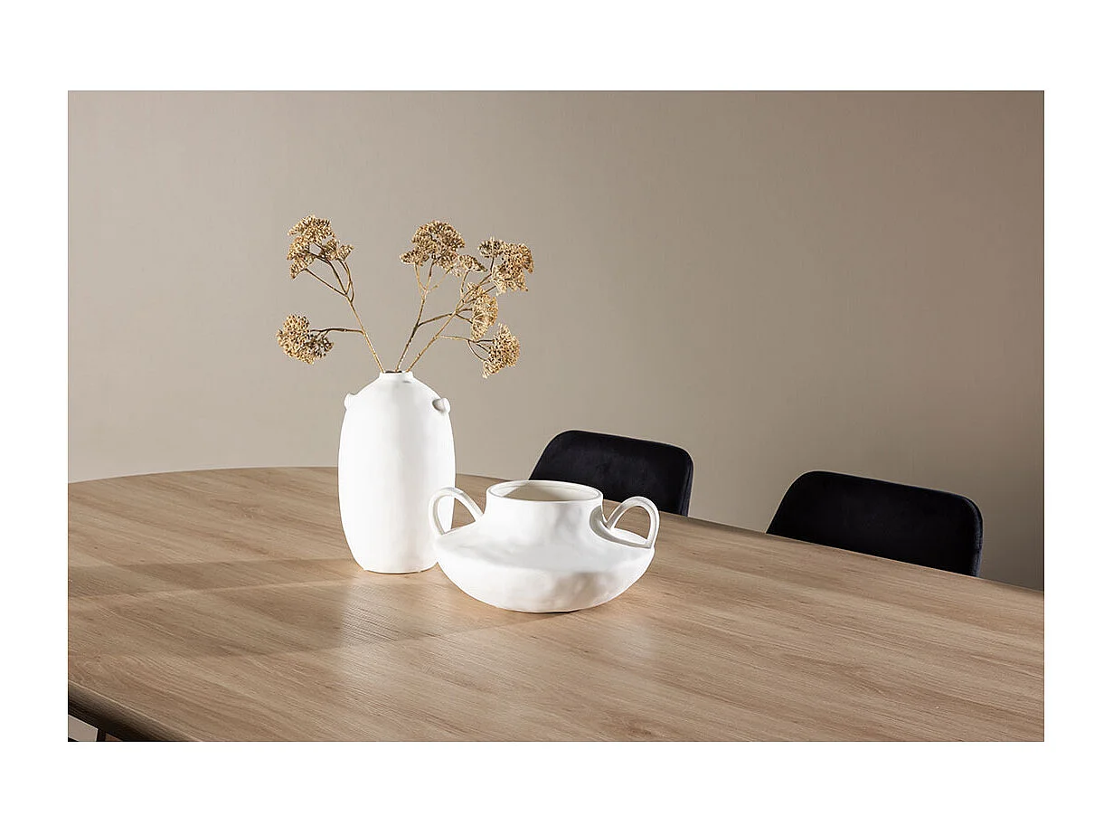 Bootcut ensemble pour salle à manger table 115x230cm et 6 chaises velours naturel.