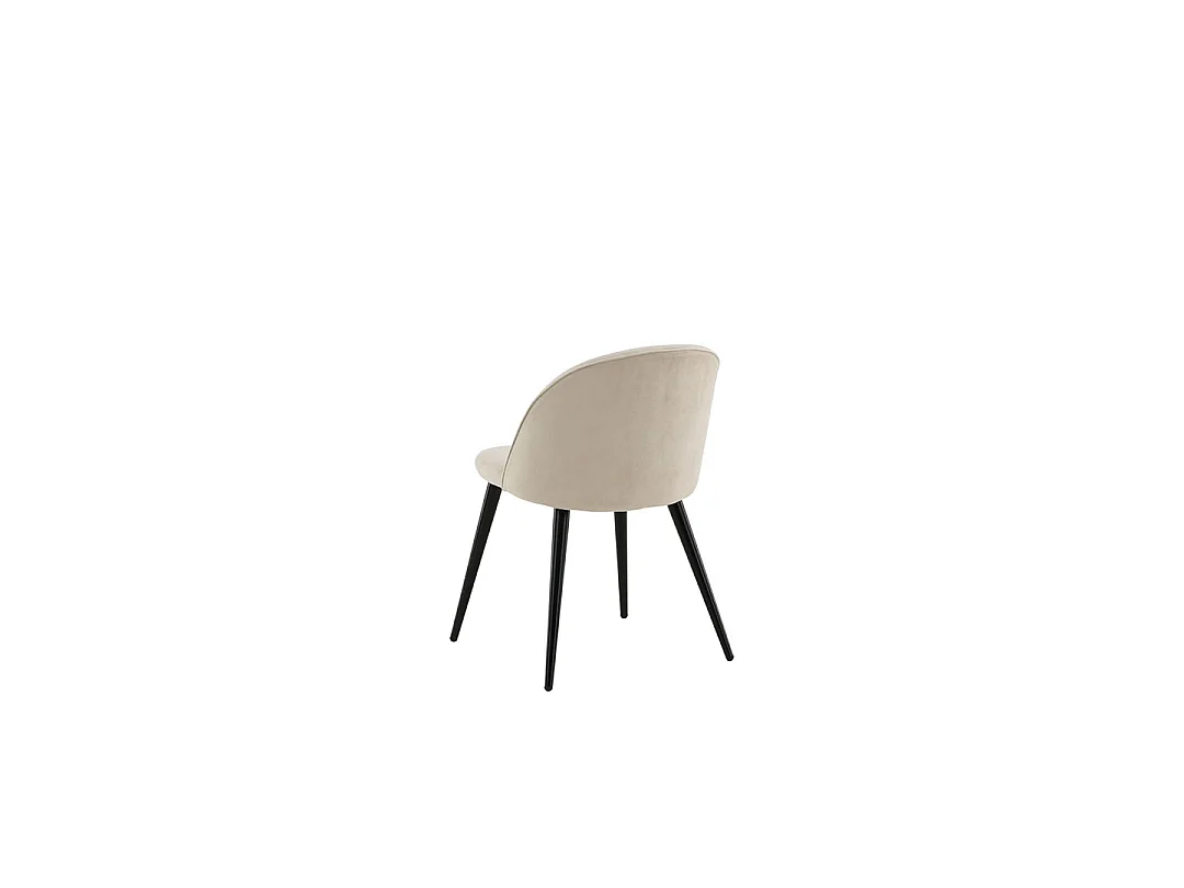 Oslo Essgruppe Esstisch 100x220cm schwarz und 6 Skagen Stuhl velour beige.