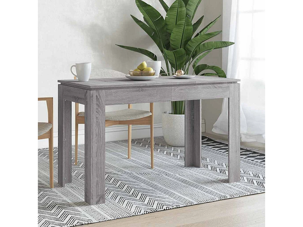 Table à dîner  gris 120x60x76 cm bois d'ingénierie