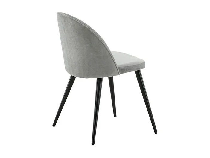 Carry ensemble pour salle à manger table Ø110cm, 4 chaises velours gris.