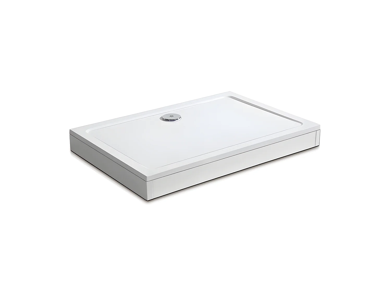 Receveur de douche blanc 120x90cm rectangulaire, Extra-plat, bac à douche avec kit de plinthe, 10 pieds, bonde de receveur et siphon 90cm