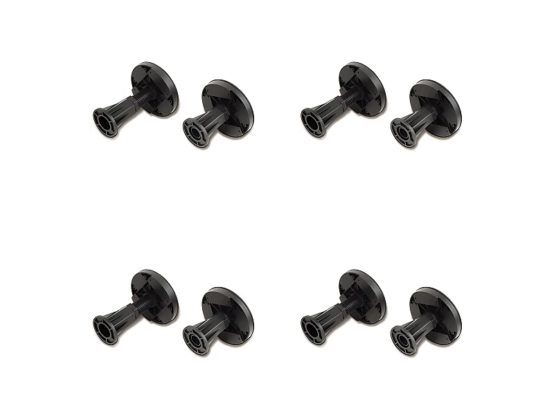 Set van 8 douchebakvoetjes, douchebakvoetjes, zwart kunststof