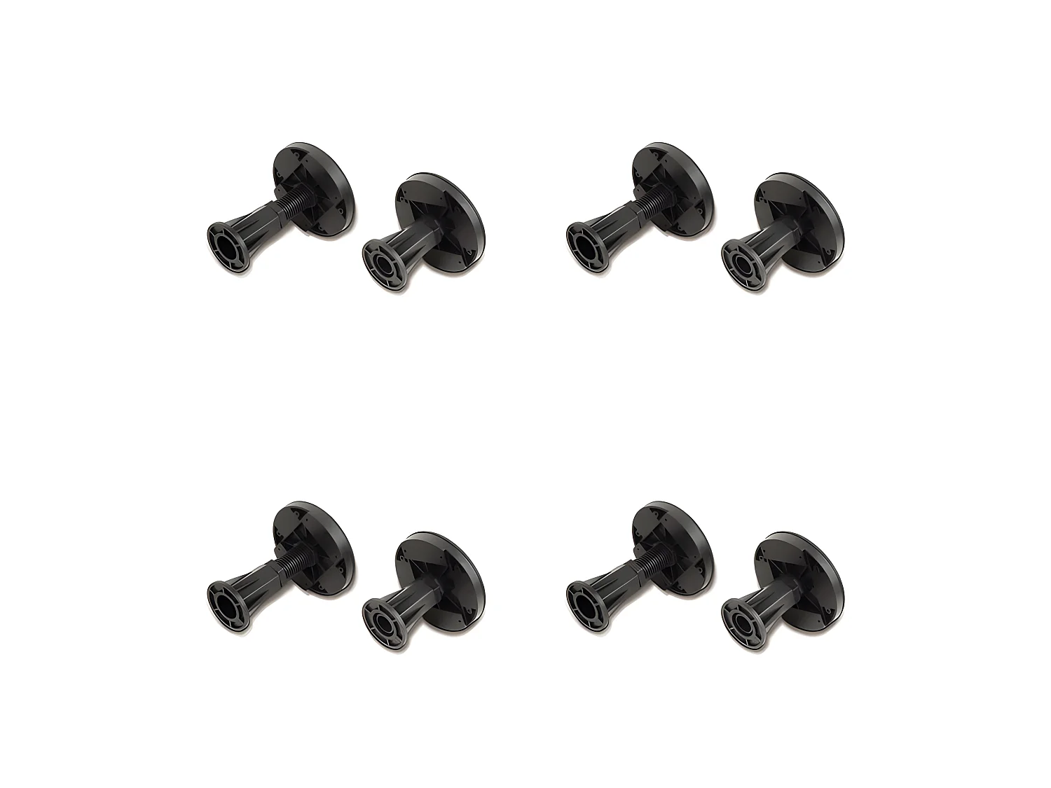 Lot de 8 pieds pour receveur de douche, pieds de bac à douche, en plastique noir