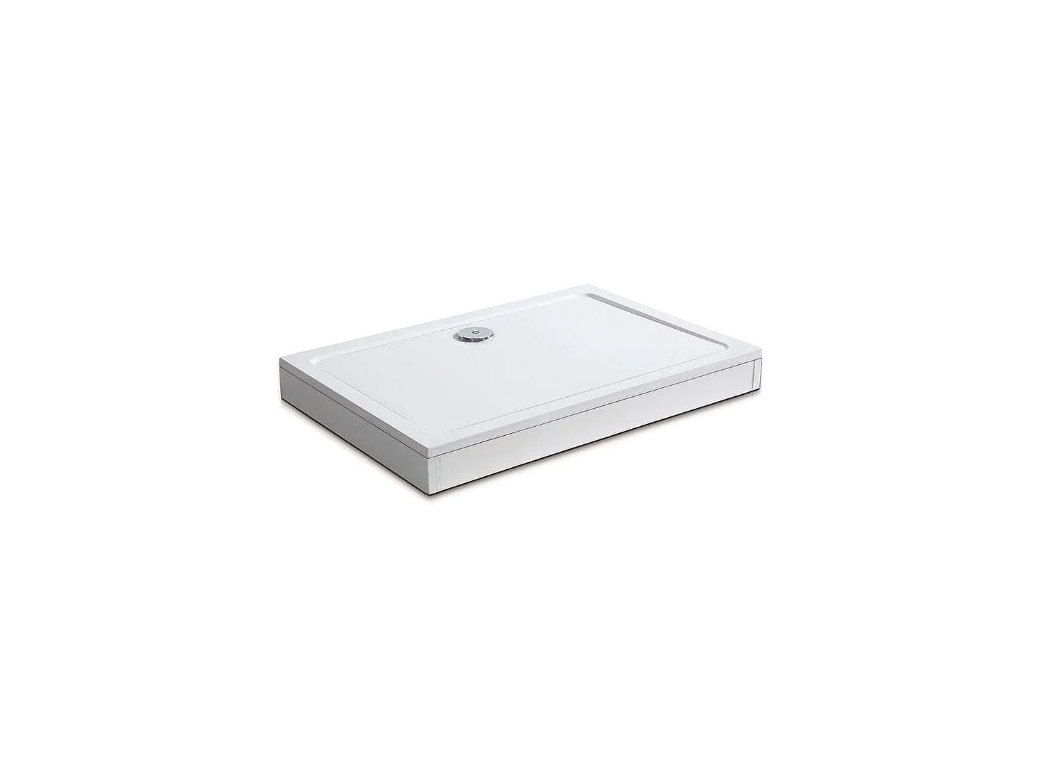 Receveur de douche blanc 80x70cm rectangulaire, Extra-plat, bac à douche avec kit de plinthe, 6 pieds, bonde de receveur et siphon 90cm