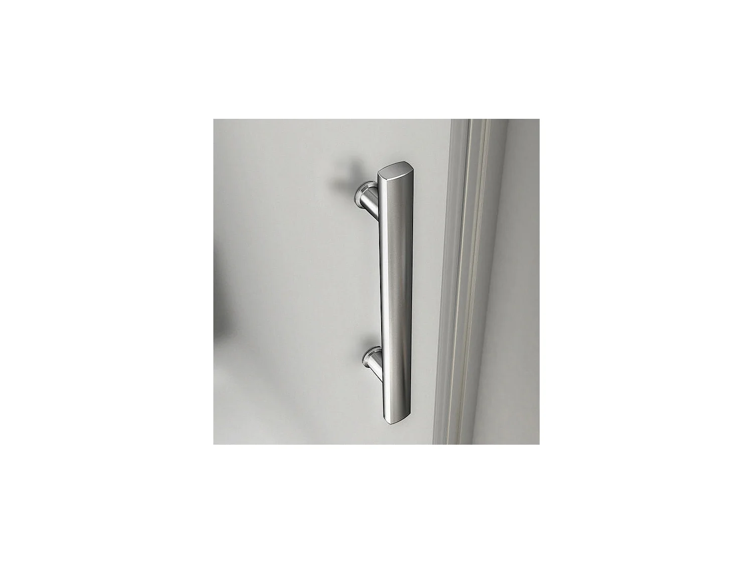 Porte de douche pivotante 100x185cm en niche en verre bande central dépoli anticalcaire Installation à Gauche