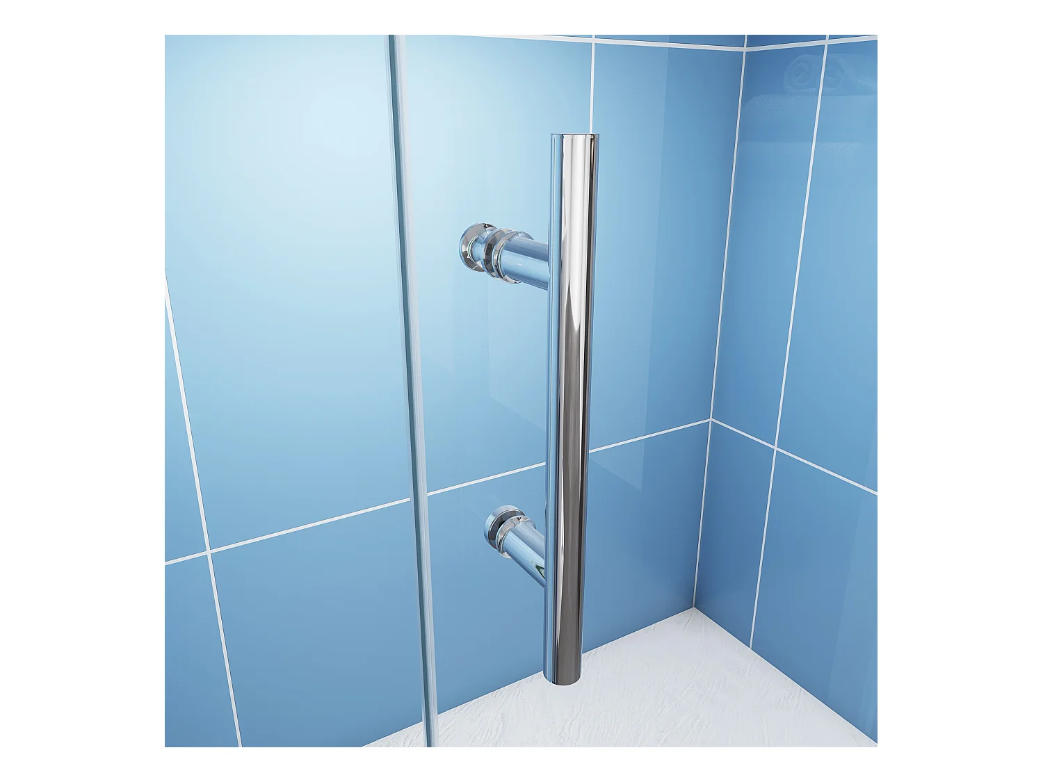 Porte de douche coulissante 160x190cm en 5mm verre trempé, porte de douche Hauteur 190cm - 2 volets