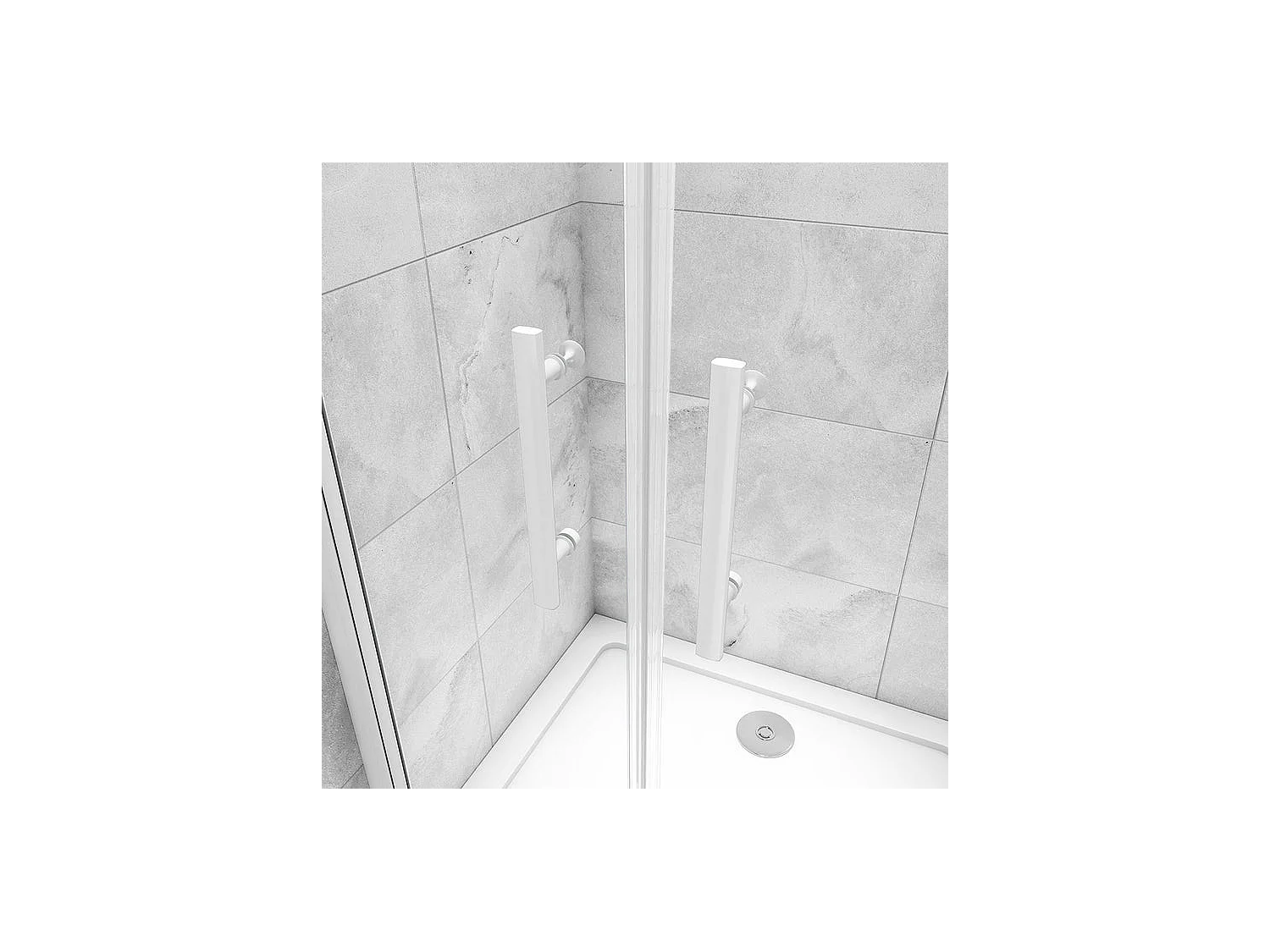 Porte de douche battante 80x180cm profilé blanc en 5mm verre anticalcaire porte de douche Hauteur 180cm Installation en niche