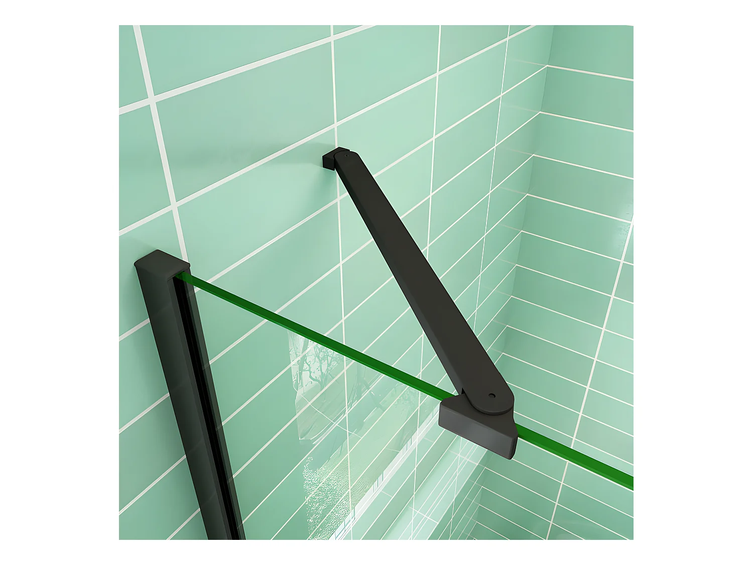 Draaibare douchedeur 120x195cm - Mat zwart - 8mm antikalk veiligheidsglas