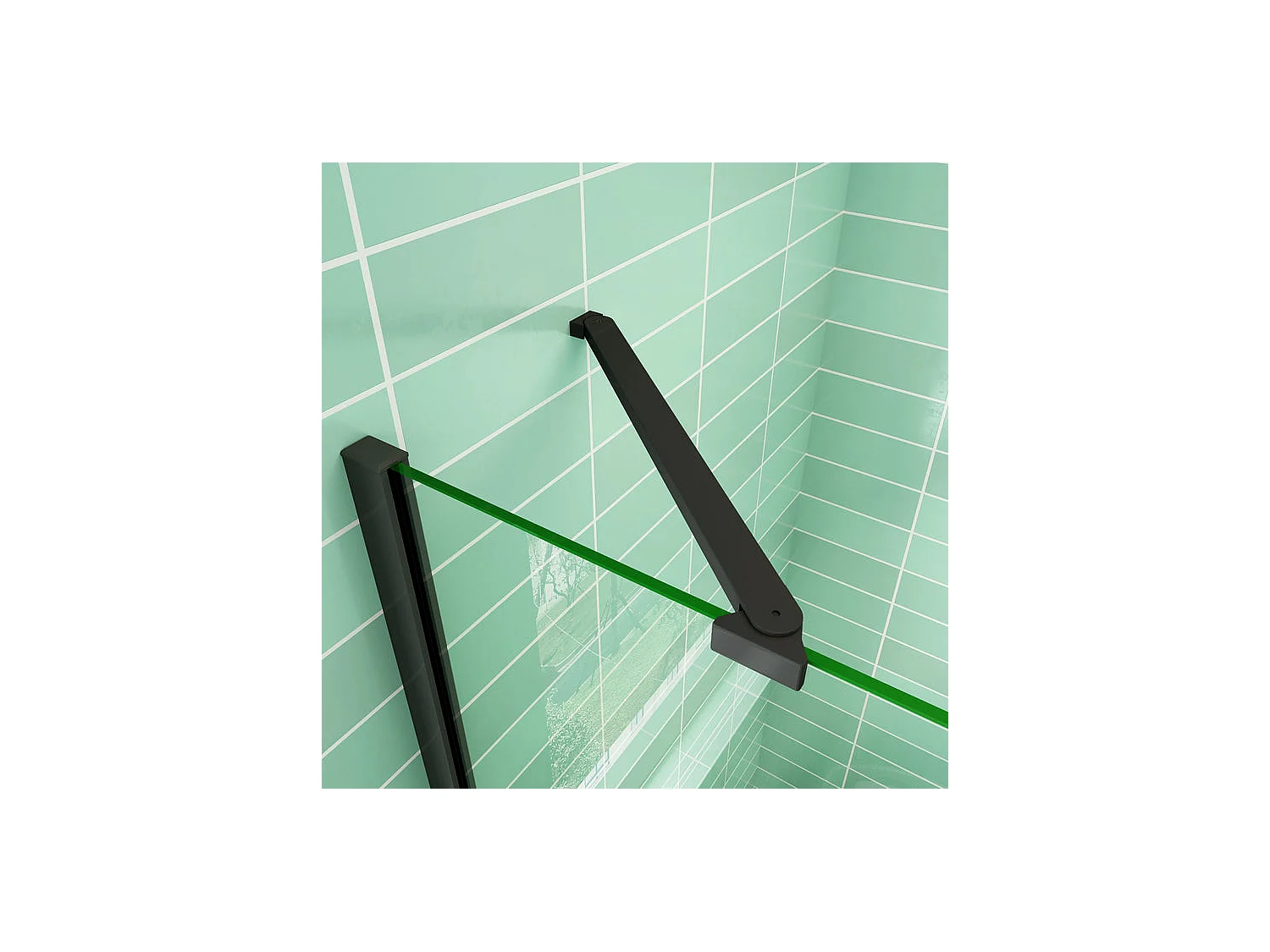 Porte de douche pivotante 80x195cm - Noir Mat - Verre 8mm verre securit anticalcaire