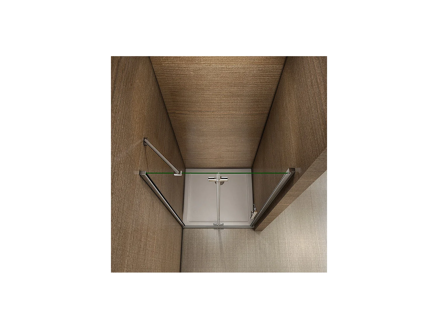 Paroi de douche pivotante 80x195cm en 6mm verre sécurité anticalcaire, installation en niche