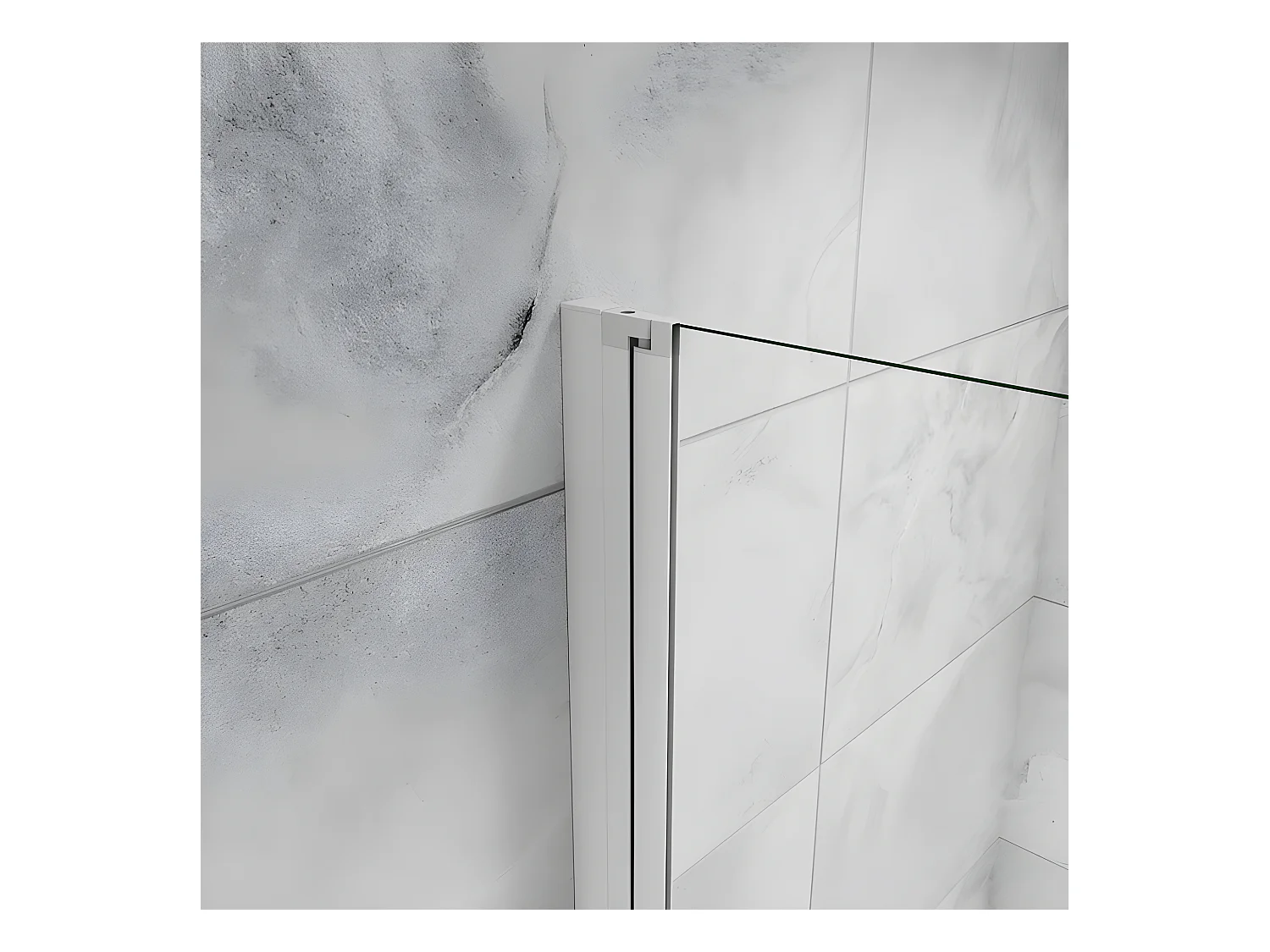 Porte de douche battante 90x180cm profilé blanc en 5mm verre anticalcaire porte de douche Hauteur 180cm Installation en niche