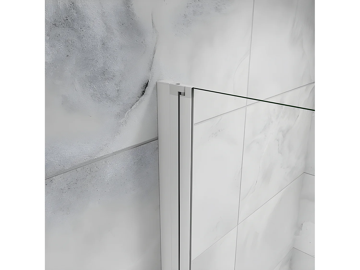 Porte de douche battante 90x180cm profilé blanc en 5mm verre anticalcaire porte de douche Hauteur 180cm Installation en niche