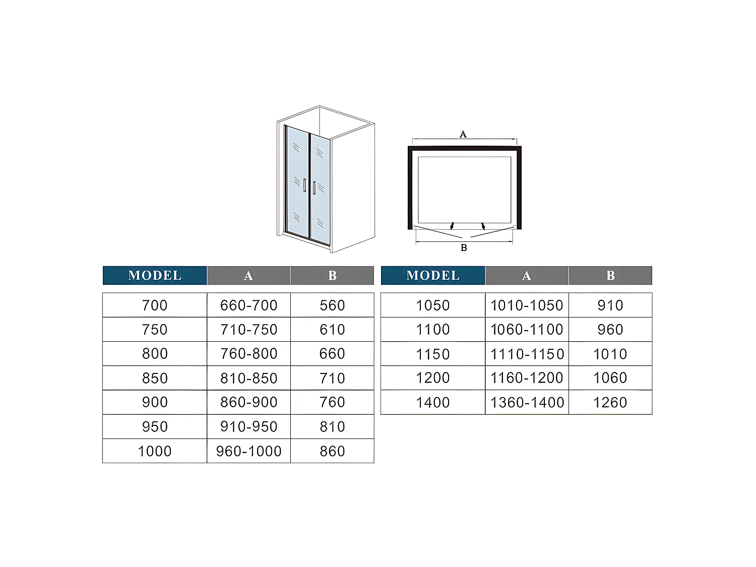 Porte de douche battante 90x180cm profilé blanc en 5mm verre anticalcaire porte de douche Hauteur 180cm Installation en niche