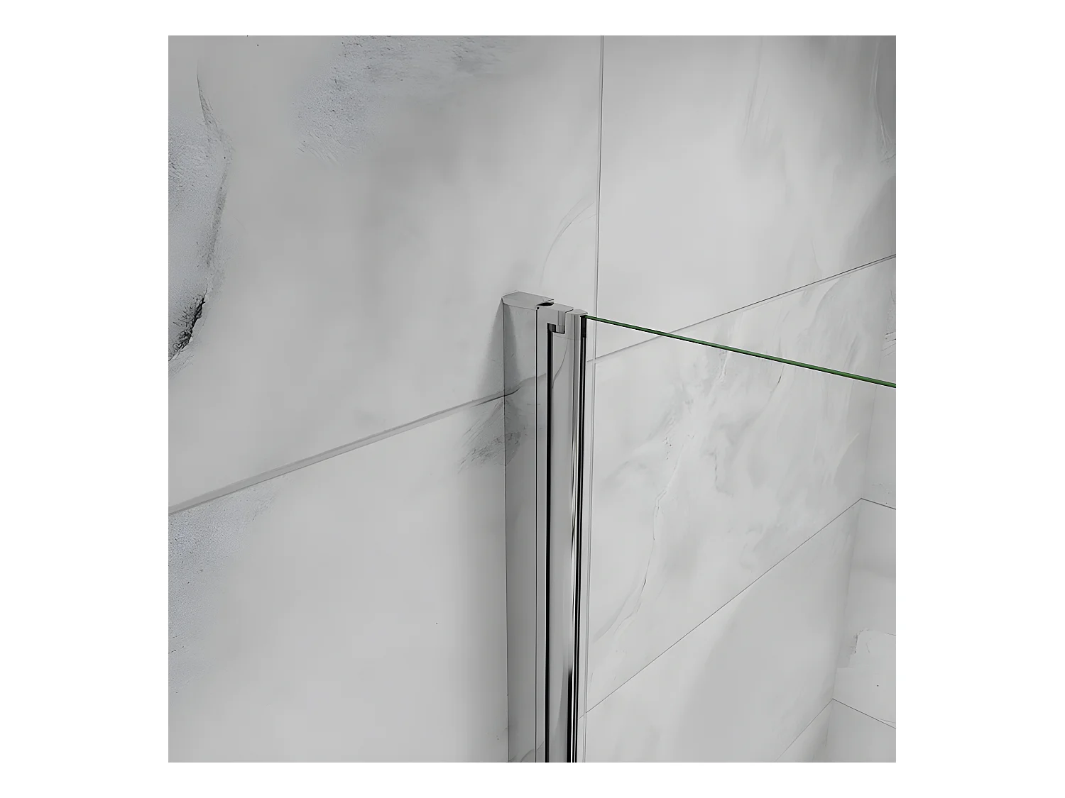 Porte de douche pivotante 110x185cm porte de douche pliante avec un élément fixe en 6mm verre anticalcaire