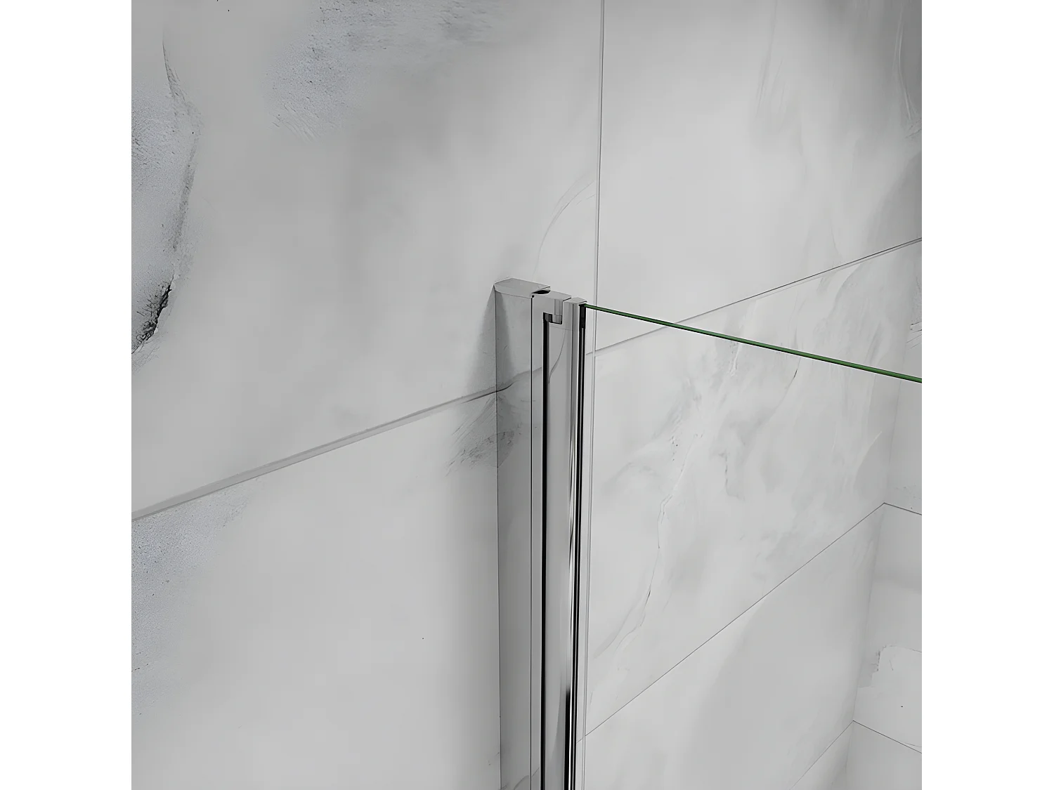Porte de douche pivotante 110x185cm porte de douche pliante avec un élément fixe en 6mm verre anticalcaire