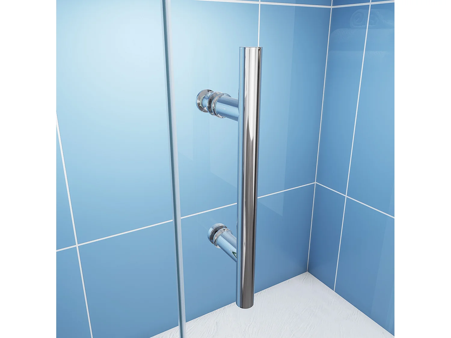 Porte de douche coulissante 110x190cm en 5mm verre trempé, porte de douche Hauteur 190cm - 2 volets