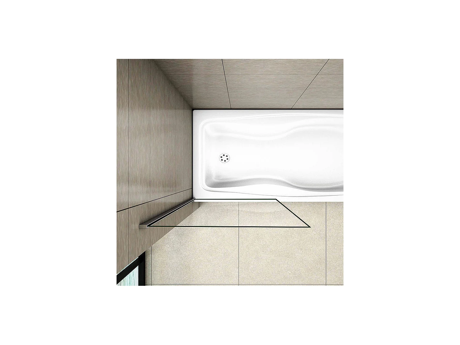 Pare-baignoire fixé 70x130cm, paroi de baignoire, écran de douche en verre 5mm anticalcaire