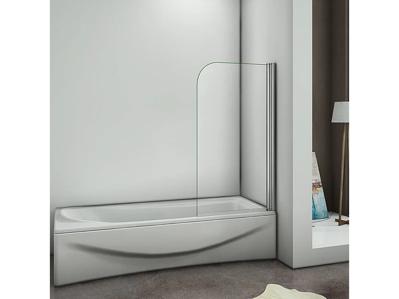 Pare-baignoire 80x140cm en 6mm verre anticalcaire, paroi de baignoire pivotant 180°Hauteur 140cm