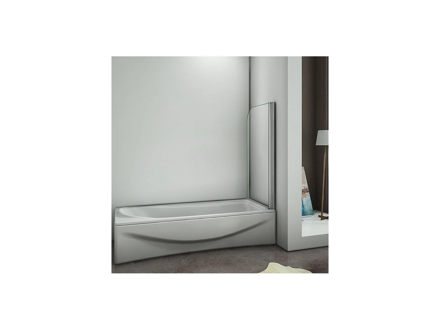 Pare-baignoire 80x140cm en 6mm verre anticalcaire, paroi de baignoire pivotant 180°Hauteur 140cm