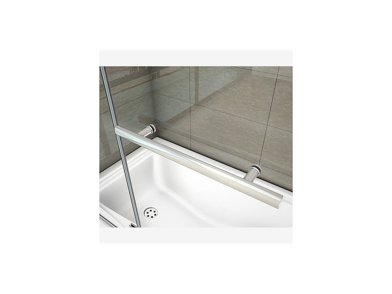 Pare-baignoire 120x140cm pivotant 180° , paroi de baignoire en 6mm verre anticalcaire, avec une poignée en Inox