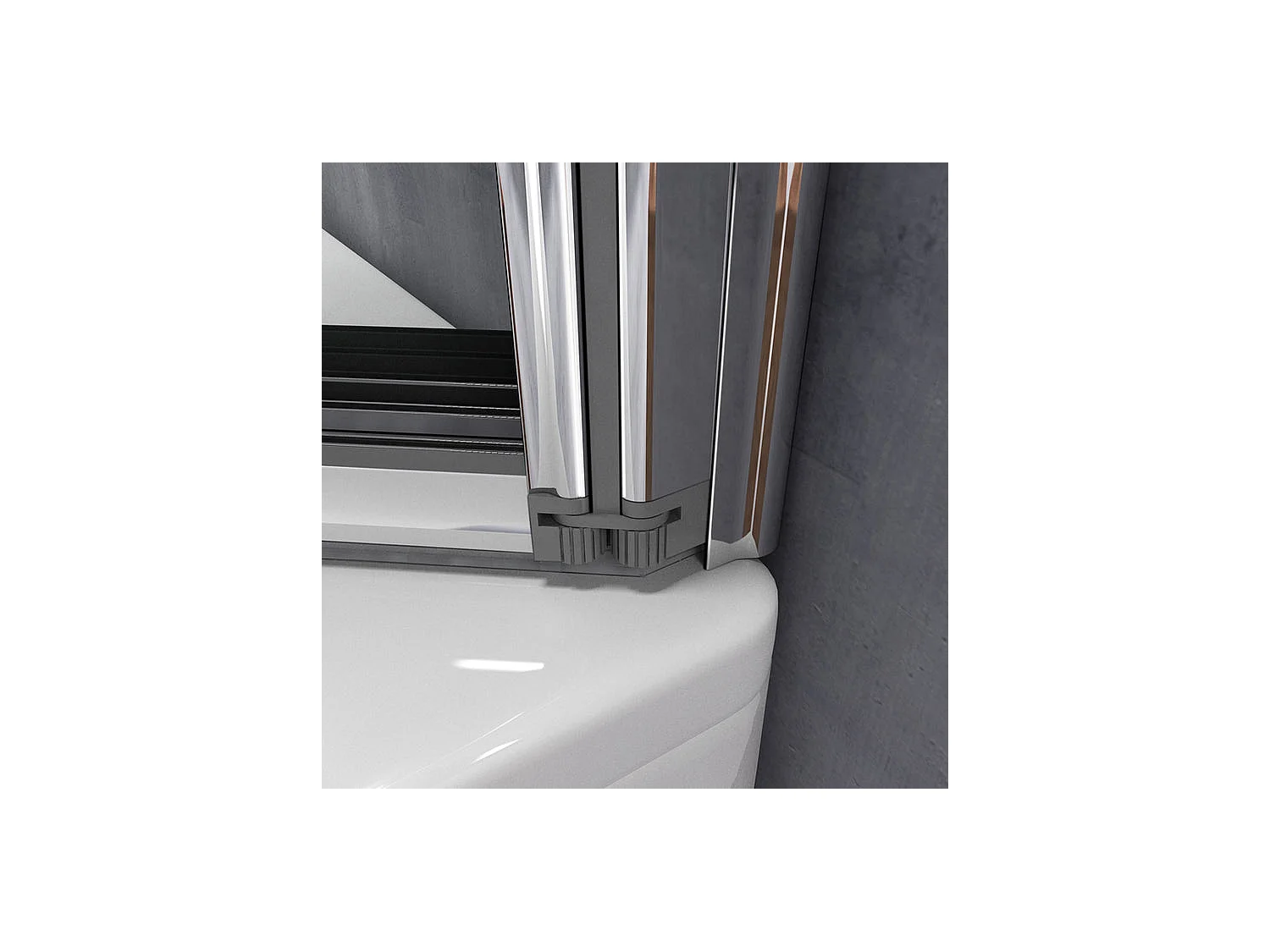 Pare-baignoire 120x140cm à 5 volets, paroi de baignoire pivotant et pliant 180° en 4mm verre strempé transparent