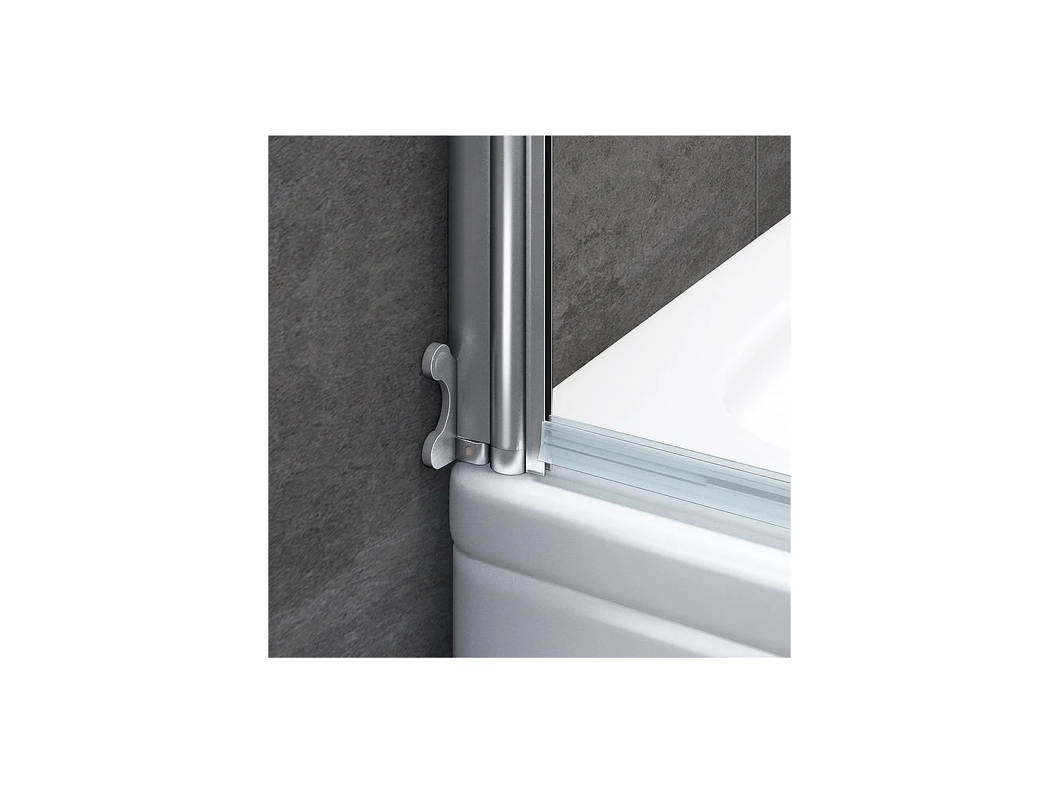 Pare-baignoire 70x130cm pivotant 180° en verre trempé, paroi de baignoire avec porte-serviette