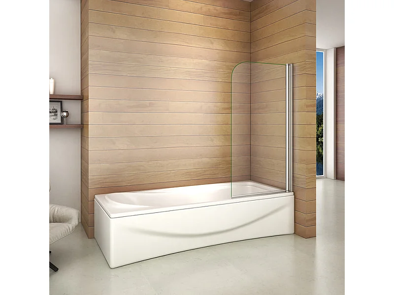 Pare-baignoire 70x130cm en 5mm verre anticalcaire, paroi de baignoire pivotant 180°Hauteur 130cm