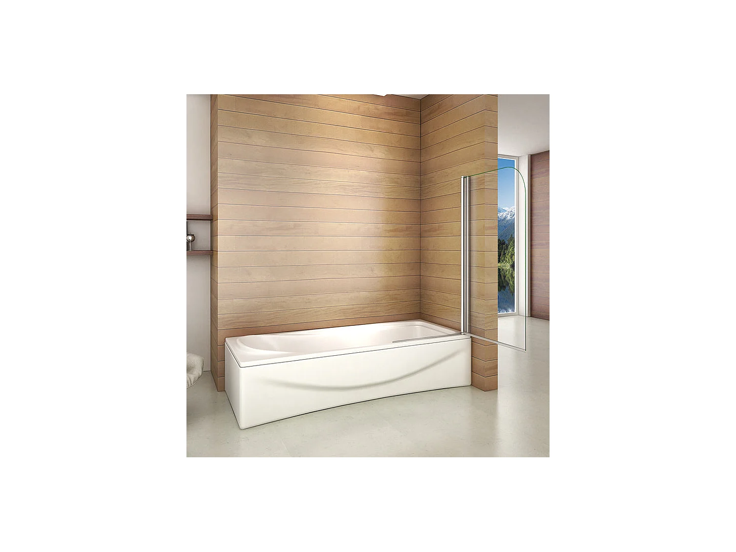 Pare-baignoire 70x130cm en 5mm verre anticalcaire, paroi de baignoire pivotant 180°Hauteur 130cm