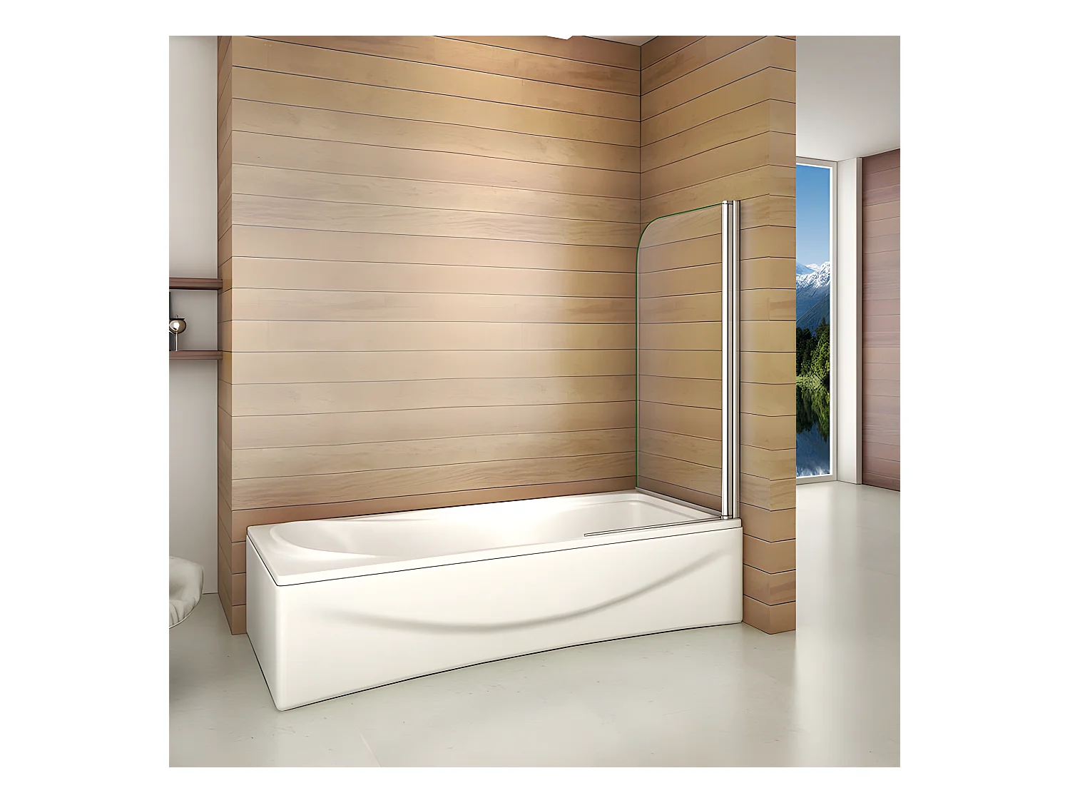 Pare-baignoire 70x130cm en 5mm verre anticalcaire, paroi de baignoire pivotant 180°Hauteur 130cm
